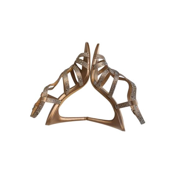 INC International Concepts Sandal Heel 7.5M Randii Bisque Rhinestone-Read Flaw - Picture 11 of 15